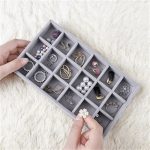 Earrings Earrings Necklace Jewelry Storage Flannel Plate Desktop Jewelry Display Organizer Three Flannel Storage Tray