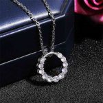 Women Cubic Zircon Necklace Pendant 925 Silver Jewelry Romantic Wedding Gift