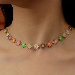 Boho Colorful Daisy Flower Necklace Choker Chain Charm Womens Party Jewelry Gift