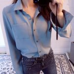 Factory Direct Supply New Long Sleeve Top Special Sale Solid Color Shirt Women Loose Large Size Casual Women's Clothing Korean Style Shirt Women