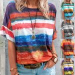 Sexy Women Ladies Shirt Print Short Sleeve Top Ladies Blouse T-Shirt Fashion