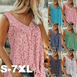 Plus Size Womens Sleeveless Floral Vest Tops Casual Baggy Tank Blouse Shirt Tee