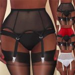 Women Sexy Lingerie High Waist Lace Suspender Belt Garter 6 Buckles Strap