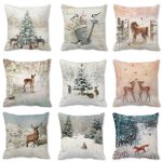 45x45cm Rabbit Elk Christmas Pillowcase Merry Christmas Decor for Home Cristmas Xmas Gift Navidad Noel 2024 Happy New Year 2025