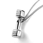 Fashion Fitness Barbell Dumbbell Men's Necklace Domineering Trendy Male Clavicle Couple Pendant Female