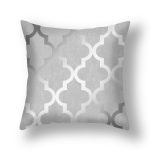 Amazon New Silver Gray Geometric Peach Skin Fabric Pillow Cover Car Office Sofa Bed Pillow Cushion Cover Wholesale