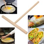 2X Wooden Rake Round Batter Pancake Crepe Spreader Kitchen Tool Kit 15cmSPUKLDS0