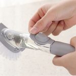 Kitchen Washing Dish Bowl Scrubber Clean Brush w/ Refill Liquid Soap Dispenser