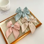 Simple Solid Color Rhinestone Barrettes Fringe Clip Side Clip Satin Cloth Hairpin Hair Accessory
