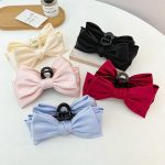 Solid Color Double-Sided Big Bow Hair Claw Headdress Shark Clip Barrettes Fashion Women