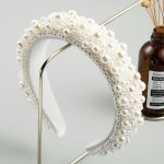 Fashion Pearl Headband Women's Wide-Brimmed Sponge Retro Thickened Baroque