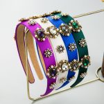 Retro Glass Drill Pearl Headband Female Baroque Thin Edges Headwear Hair Accessory Fashion