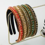 Rhinestone Fashion Headband Female Baroque Diamond Gold Velvet Fashion Thin Edges Headdress