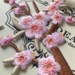Pink Plum Blossom Embroidery Cloth Stickers Patch Hole Clothes Skirt Cheongsam Decoration Accessories Diy Adhesive