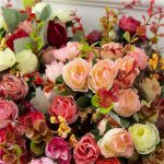 Artificial Silk Fake Flowers Bunch Wedding Party Home Grave Floral Bouquet Decor