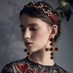 Earrings Women's Fashionable Elegant Baroque Rose Flower Long Retro Ear Studs