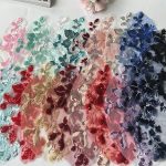 2pc Colorful Sequins Embroidered Cloth Stickers Mesh Lace Flower Patch Dance Clothes Skirt Decoration Accessories Hand Sewing Diy