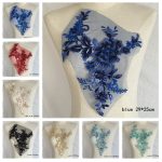 2pc Colorful Sequins Embroidered Cloth Stickers Mesh Lace Large Flower Patch Dance Clothes Skirt Decoration Accessories Hand Sewing Diy