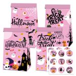 Halloween Candy Snack Paper Bag Cute Funny Sealed Sticker Decoration Props Party Supplies