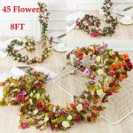 45 Flowers 8Ft Artificial Flower Floral Fake Hanging Garland Party Wedding Decor