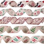 6.5cm Imitation Linen Christmas Ribbon Gift Packing Tape Christmas Tree Decor Ribbon