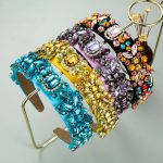 Women's Outdoor Baroque Retro Headband Colorful Rhinestone Full Diamond Headdress Fashion