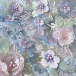 Chiffon Sequins Three-Dimensional Flower Mesh Embroidered Cloth Stickers Beaded Rhinestone Patch Clothes Wedding Lace Accessories Diy