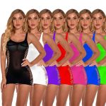 Sexy Women Fishnet Lingerie Babydoll Hollow Out Bodycon Mini Dress Clubwear