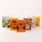 5Pcs Jungle Safari Animal Zoo Happy Birthday Party Paper Candy Box Kids Gift Cookies Packaging Bags Baby Shower Decor Supplies