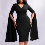 Women's Clothing V-neck Fashion Temperament Pencil Skirt Supply Dress
