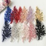 Beads Three-Dimensional Flower Mesh Embroidered Cloth Stickers Lace Patch Wedding Dress Hanfu Decoration Accessories Diy