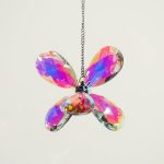 Crystal Pendant Colorful Six-Leaf Flower Ornaments Rainbow Prism Decorative Pendant