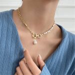 Europe and the United States popular light luxury baroque wind natural pearl necklace, stylish women's necklace temperament