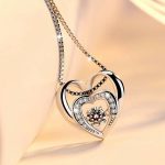 925 Sterling Silver Double Heart Pendant Chain Necklace Womens Jewellery New UK