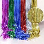 2PC Thickened Laser Tinsel Curtain Scene Layout Background Curtain Rain Silk Door Curtain Party Decor