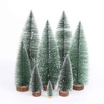 4PC Mini Christmas Tree Desktop Decor DIY Pine Tree Christmas Decor Christmas White Cedar