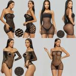Sexy Womens Fishnet Babydoll Crotchless Bodysuit Lingerie Underwear Bodystocking