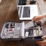 Portable bags organizers wires and cosmetics zipper boxes digital cables for storage supplies and accessories USB chargers travel