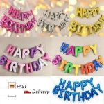 Happy Birthday Balloons Banner Bunting Self Inflating Decoration Letters Balloon