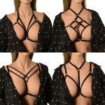 Sexy Goth Lingerie Elastic Bandage Harness Cage Bra Cupless Bondage Body