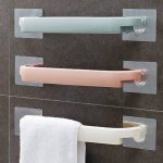 Towel Rail Rack Holder Wall Mounted Bathroom Self-adhesive Hanging Hanger ShelfE