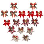 4PC Christmas Imitation Linen Small Size Bow Bell Christmas Tree Gift Box Christmas Decor Bowknot