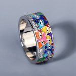 2024 New Rings For Women White CZ Handmade Enamel Lovely Cat Unique Trendy Ring Party Fashion Jewelry Christmas gift