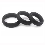 Extra Thick Triple Penis Cock Ring Set Silicone Adult Sex Toy ,  Black