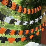 3PC Ghost Festival Scene Decor Pumpkin Bat Pirate Skull Paper Flower Halloween Garland String Flags
