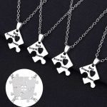 Best Friends Necklace Puzzle Letter Pattern Friendship Jewelry Choker 4PCS/Set