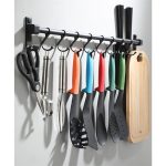 Kitchen Rail Rack Wall Mounted Utensil Hanging Rack Hanger 4/6 Hooks 30-40CM New