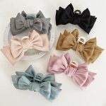 Solid Color Sweet Double-Sided Bow Claw Clip Barrettes Women's Large Back Shark Clip Hairpin
