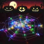 LED Halloween Decoration Giant Spider Web Party Props Decor Outdoor Fancy Dress
