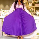 With Belt Women's Clothing High Waist Large Skirt Mid-Length Pleated Temperament Drape Skirt